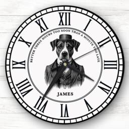 Business Dog in Suit Personalised Gift Clock - thumbnail 1