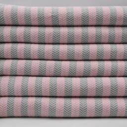 "Light Pink & Gray Striped Towel, Turkish Towel, Bohemian Towel, Sauna Towel, Handmade Towel, 38""x63" - thumbnail 3