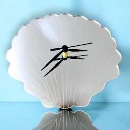 Scallop Shell Shaped Clocks - Custom Colours/Woods, Bespoke Shapes, Sizes & Engraving Services - thumbnail 2