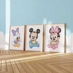 Baby Mouse & Friends Nursery Wall Art, Set Of 6 - Printed Or Framed - thumbnail 3