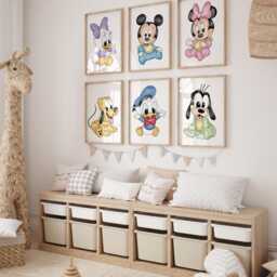 Baby Mouse & Friends Nursery Wall Art, Set Of 6 - Printed Or Framed - thumbnail 2