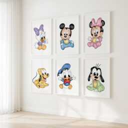 Baby Mouse & Friends Nursery Wall Art, Set Of 6 - Printed Or Framed - thumbnail 1