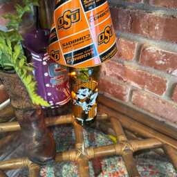 Osu - Oklahoma State University Repurposed Wine Bottle Lamp - thumbnail 3
