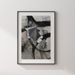 Armenia Map - Black & Grey Abstract Painting Of Wall Art Print Traval Poster - thumbnail 3