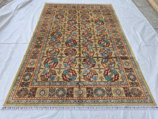 6.5??9.3 Ft Modern Handmade Afghan Rug - Turkmen Tribal Wool Carpet - image 1