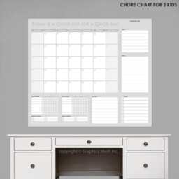 Dry Erase Command Center Wall Decal - Peel & Stick Family Planner Organizer With Calendar, Chore Chart, Menu, To Do List & Shopping - thumbnail 2
