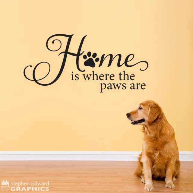 Home Is Where The Paws Are Wall Decal - Pet Decor Cat Vinyl Dog Sticker - image 1