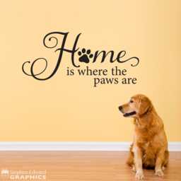 Home Is Where The Paws Are Wall Decal - Pet Decor Cat Vinyl Dog Sticker - thumbnail 1