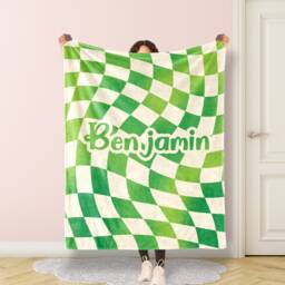 Personalized Grid Name Blanket For Baby/Kids/Youth/Adult, Birthday Gift, Baby Single Sided Printing , Christmas Gift - thumbnail 2