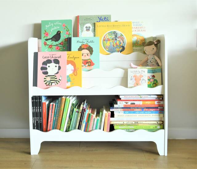 Scalloped Montessori Bookshelf, Kids Furniture, Book Shelf For Nursery, Bookcase Toddler - image 1