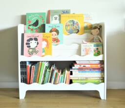 Scalloped Montessori Bookshelf, Kids Furniture, Book Shelf For Nursery, Bookcase Toddler - thumbnail 1