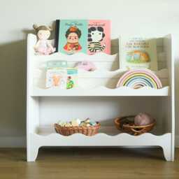 Scalloped Montessori Bookshelf, Kids Furniture, Book Shelf For Nursery, Bookcase Toddler - thumbnail 3