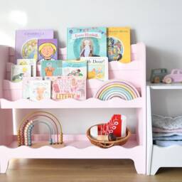 Scalloped Montessori Bookshelf, Kids Furniture, Book Shelf For Nursery, Bookcase Toddler - thumbnail 4