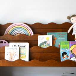 Scalloped Montessori Bookshelf, Kids Furniture, Book Shelf For Nursery, Bookcase Toddler - thumbnail 4