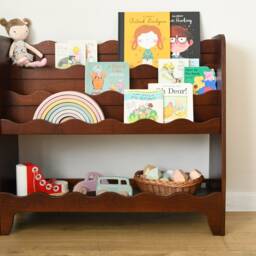 Scalloped Montessori Bookshelf, Kids Furniture, Book Shelf For Nursery, Bookcase Toddler - thumbnail 3