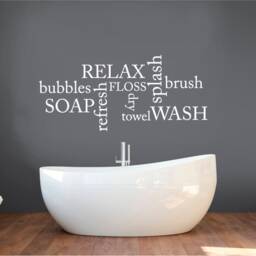 Bathroom Words Wall Decor Sticker, Art, Decor, Art For Bathrooms - thumbnail 2