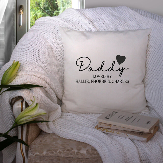 Grandad, Grandpa, Daddy, Dad Cushion ~ Loved By Personalised Pillow Including Infill Father's Day Gift For Him Christmas - image 1