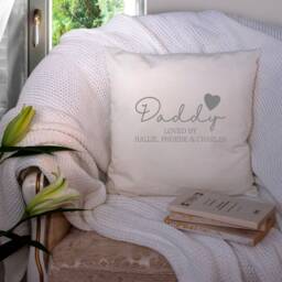 Grandad, Grandpa, Daddy, Dad Cushion ~ Loved By Personalised Pillow Including Infill Father's Day Gift For Him Christmas - thumbnail 2