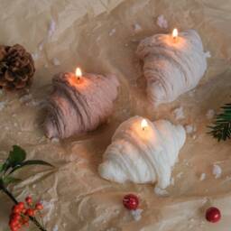 Croissant Candle - Handmade Soy Wax Bakery Cute Home Decor Mother's Day Gift Valentine's Kitchen - thumbnail 2
