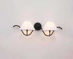 Wall Light Matte Black Dual Arm Sconce, Minimalist Industrial Fixture, Elegant Modern Bedside Lighting - thumbnail 1