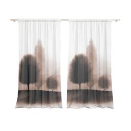 Set Of 2 Blackout Curtains, Room Divide Screen Wall Panel, Japanese Tree, Japan Design - thumbnail 2