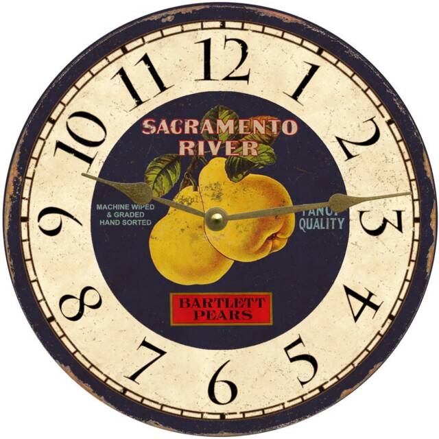 Rustic Vintage Pear Kitchen Clock - image 1