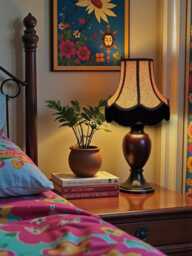 Traditional Handmade Ochre Gold Animal Print Lampshade With Black Fringe, Made in The UK - Animal Fabric Lamp Shades - thumbnail 1