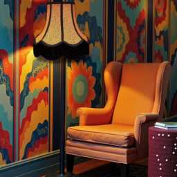 Traditional Handmade Ochre Gold Animal Print Lampshade With Black Fringe, Made in The UK - Animal Fabric Lamp Shades - thumbnail 2