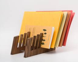 File Folder Organizer Rack/Wood Desk For Files Letter Sorter Desktop Office Magazine Holder Frida - thumbnail 1