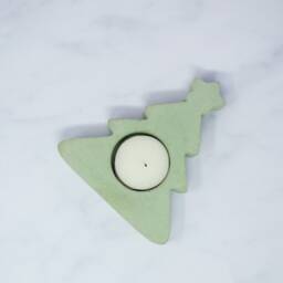 Concrete Christmas Tea Light Holder Snowflake, Tree, Reindeer - thumbnail 3