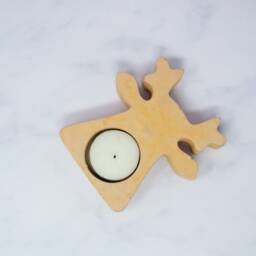 Concrete Christmas Tea Light Holder Snowflake, Tree, Reindeer - thumbnail 2