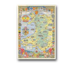 Historical Map Of Wales & Monmouth - Old Wall Print Holyhead Llandudno Rhyl Birkenhead Swansea Cardiff - thumbnail 1