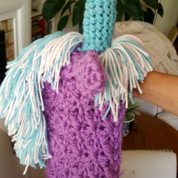 Unicorn Blanket, Purple Blue Teal Hood, Hooded Pink, Ready To Ship - thumbnail 4