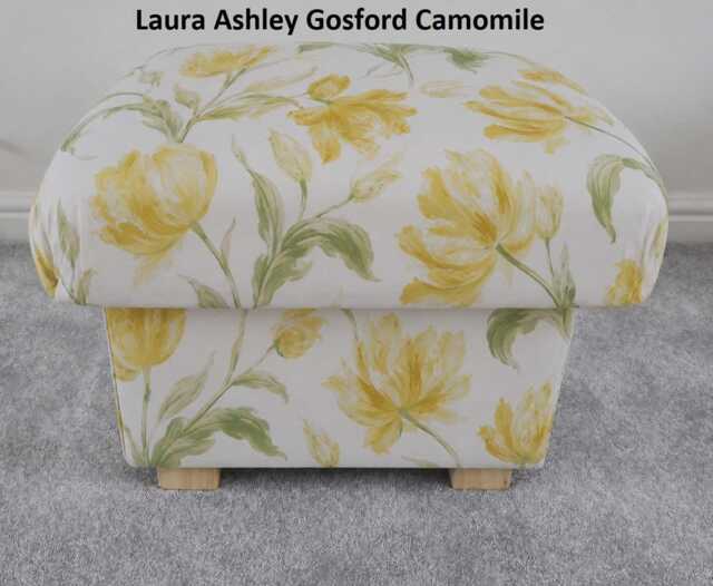 Laura Ashley Fabric Storage Footstool Handcrafted Pouffe Hassock Penrith Josette Gosford Floral Camomile Summer Palace - image 1