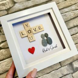 Love Pebble Art, Personalised Gifts, Couple Gift For Boyfriend, Scrabble Gift, Best Valentines Wife Gifts Him - thumbnail 2