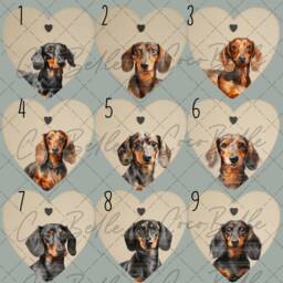 Personalised Dachshund Wooden Heart Bauble, Any Colour Sausage Dog Rustic Neutral Wood Watercolour Digital Name Gift Ideas Lover Owner - thumbnail 2