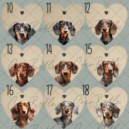 Personalised Dachshund Wooden Heart Bauble, Any Colour Sausage Dog Rustic Neutral Wood Watercolour Digital Name Gift Ideas Lover Owner - thumbnail 3
