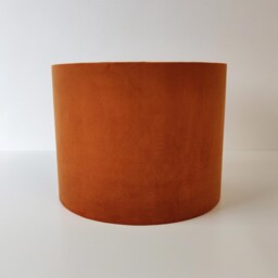 Oval Burnt Orange Lampshade in Velvet With White Lining - thumbnail 3