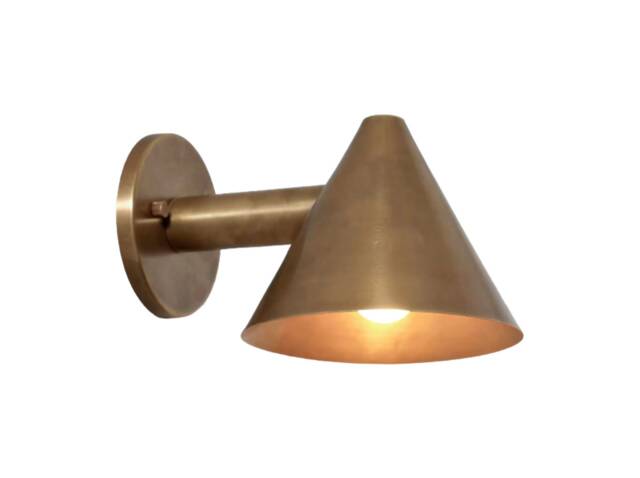 Handmade Brass Cone Wall Lamp, Modern Outdoor Down Light - image 1