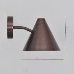 Handmade Brass Cone Wall Lamp, Modern Outdoor Down Light - thumbnail 4