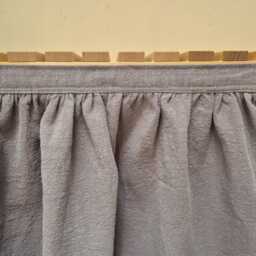 Gray Sink Skirt, Gray Hook & Loop Skirt For Bathroom, Utility Vanity Shelf Self Adhesive Covering - thumbnail 4