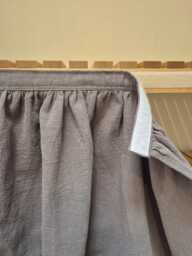 Gray Sink Skirt, Gray Hook & Loop Skirt For Bathroom, Utility Vanity Shelf Self Adhesive Covering - thumbnail 1