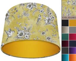 Bird Toile Lampshade Buttercup Yellow Ceiling Or Table Light