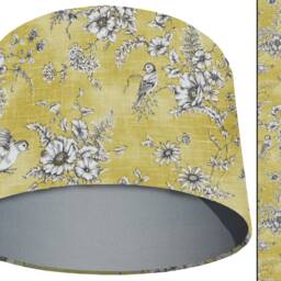 Bird Toile Lampshade Buttercup Yellow Ceiling Or Table Light - thumbnail 2