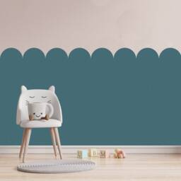 Scallop Edge Stencil - Reusable Wall Border For Nursery Room, Kids Bedroom, Diy Painting & Interior Home D??cor - thumbnail 1