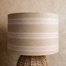 Linen Lampshade Or Ceiling Pink Stripes Natural Washed French Linen - thumbnail 3