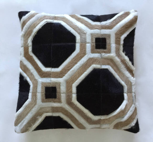 Cowhide Pillow Cover - Brown Caramel White 21 X In - image 1