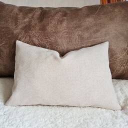 Light Blue Faux Leather Lumbar Pillow Modern Home Decor - thumbnail 4