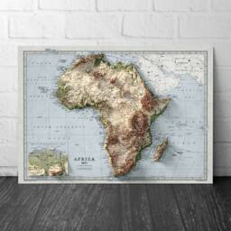 Africa Map - Vintage African Print Elevation Poster Art Style - thumbnail 1
