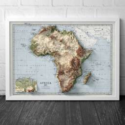 Africa Map - Vintage African Print Elevation Poster Art Style - thumbnail 3